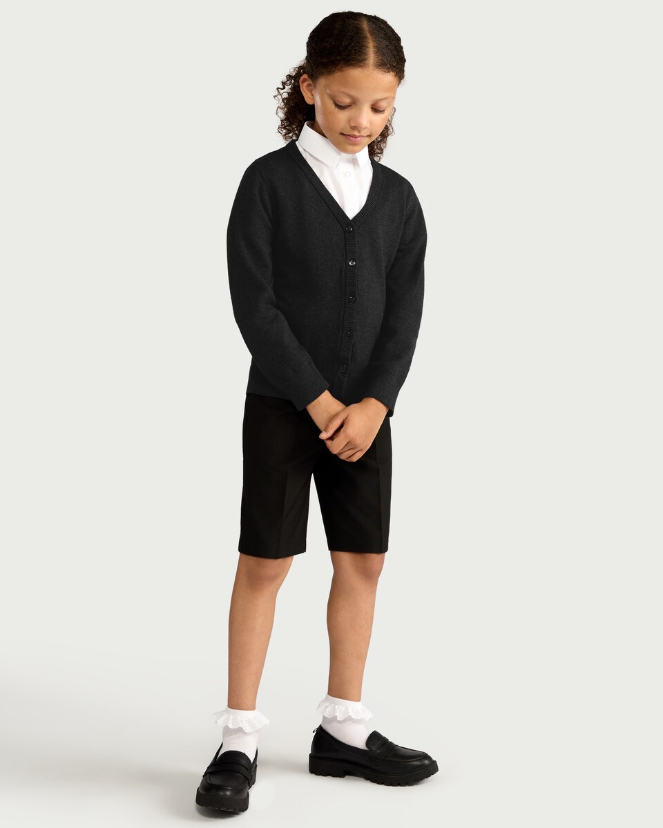 image 1 of F&F School Unisex 2-Pack Pure Cotton Knitted Cardigans in Grey