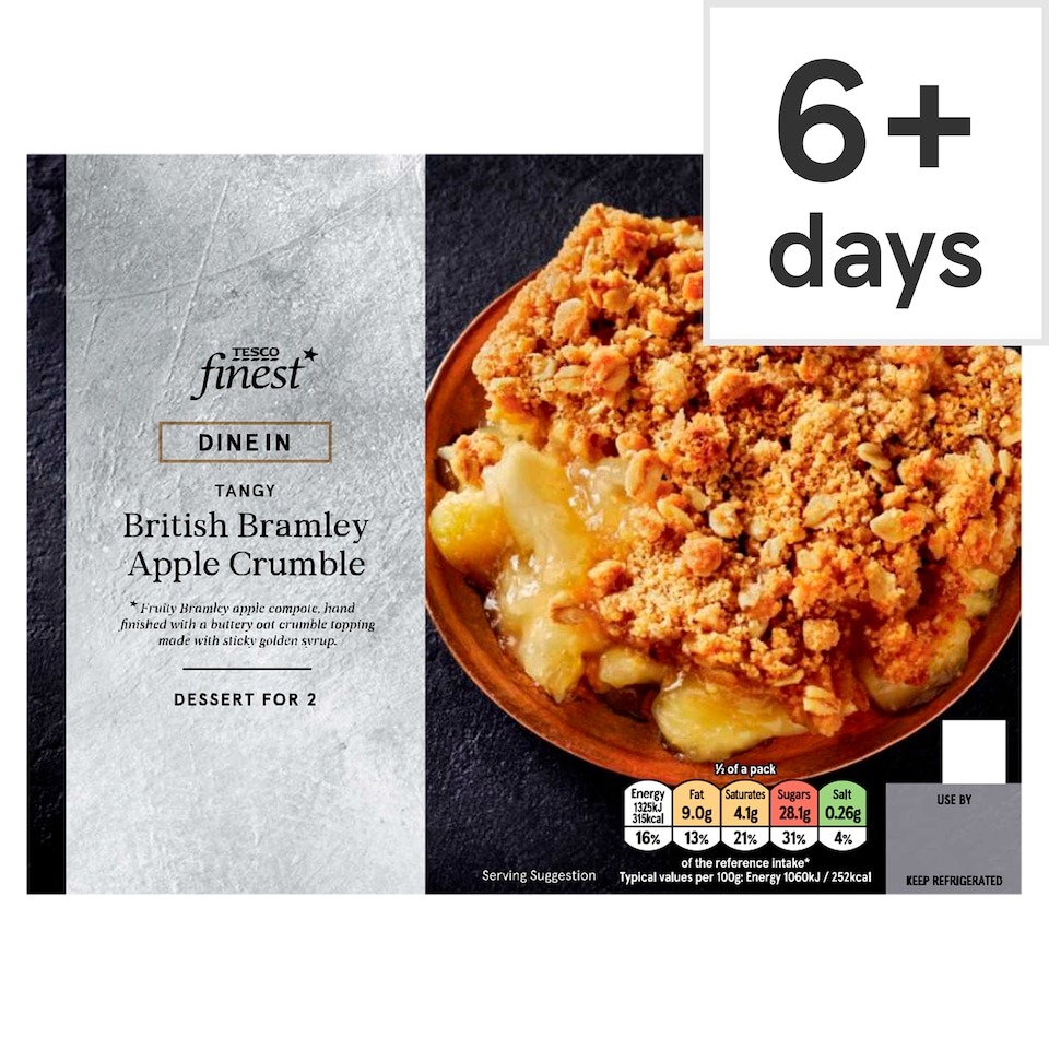 Tesco Finest British Bramley Apple Crumble 250g