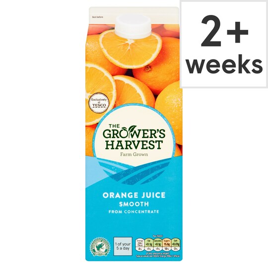 Growers Harvest Orange Juice Smooth 2L Tesco Groceries