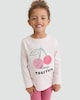 image 1 of F&F Girls 3-Pack Pure Cotton Cherry Printed Long Sleeved Tops in Multi
