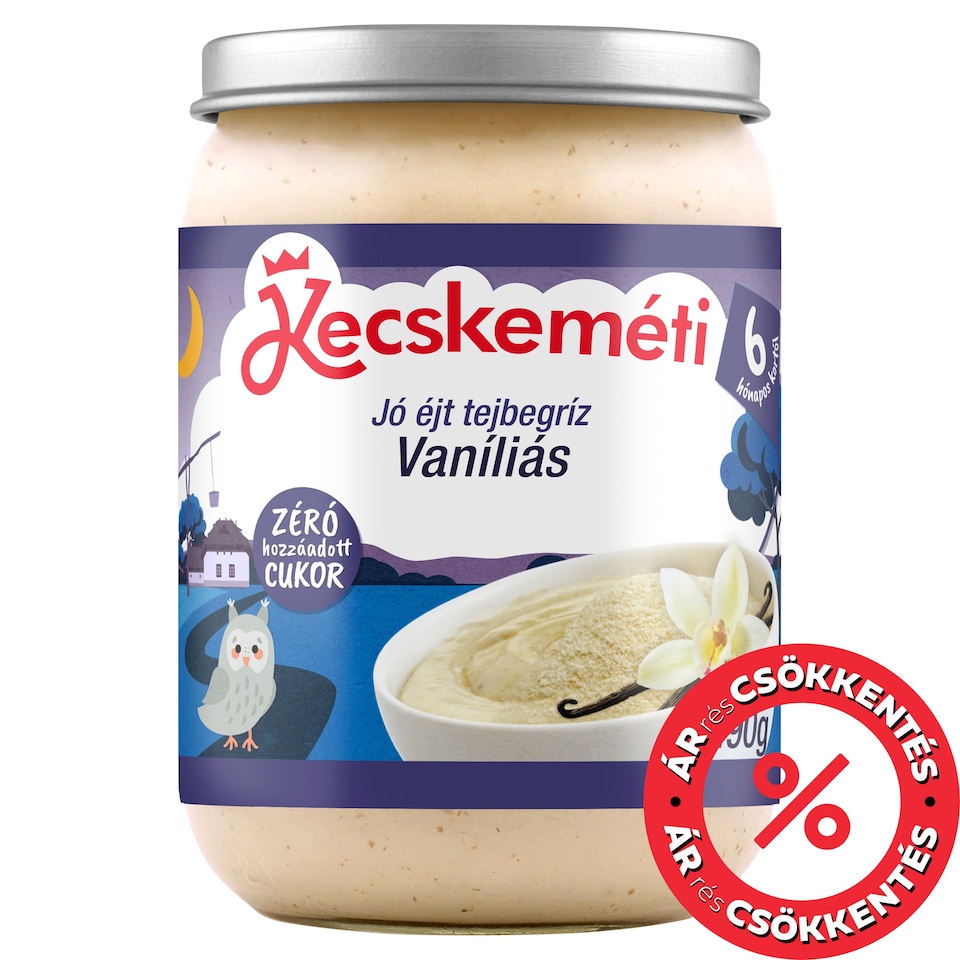 Kecskeméti Jó éjt tejbegríz vaníliás bébidesszert 6 hónapos kortól 190 g