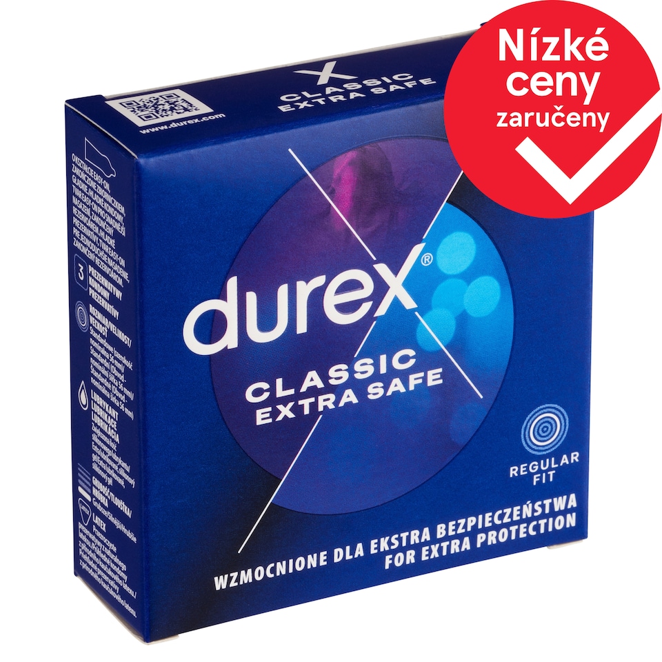 Obrázek 1 pro produkt Durex Classic Extra Safe Regular Fit kondomy 3 ks