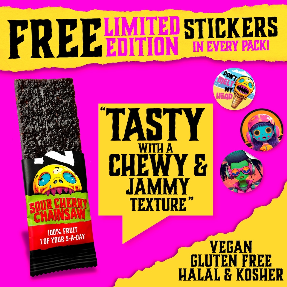 image 1 of Zombie Sours Fruit Snack Bar Variety Multipack 4x25g