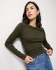 image 3 of F&F Cotton Rich Ribbed Top in Olive