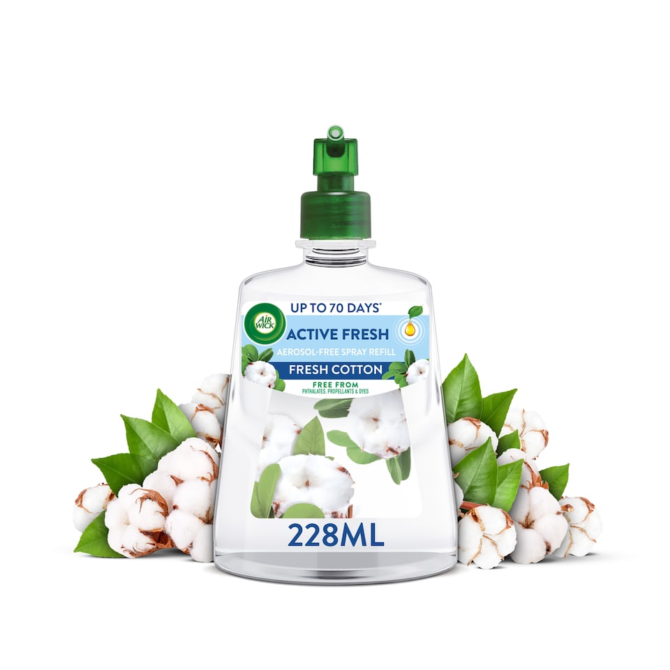 Airwick Air Freshener Active Fresh Refill Cotton 228ml