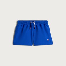 F&F Boys Palm Tree Embroidered Drawstring Swim Shorts in Blue