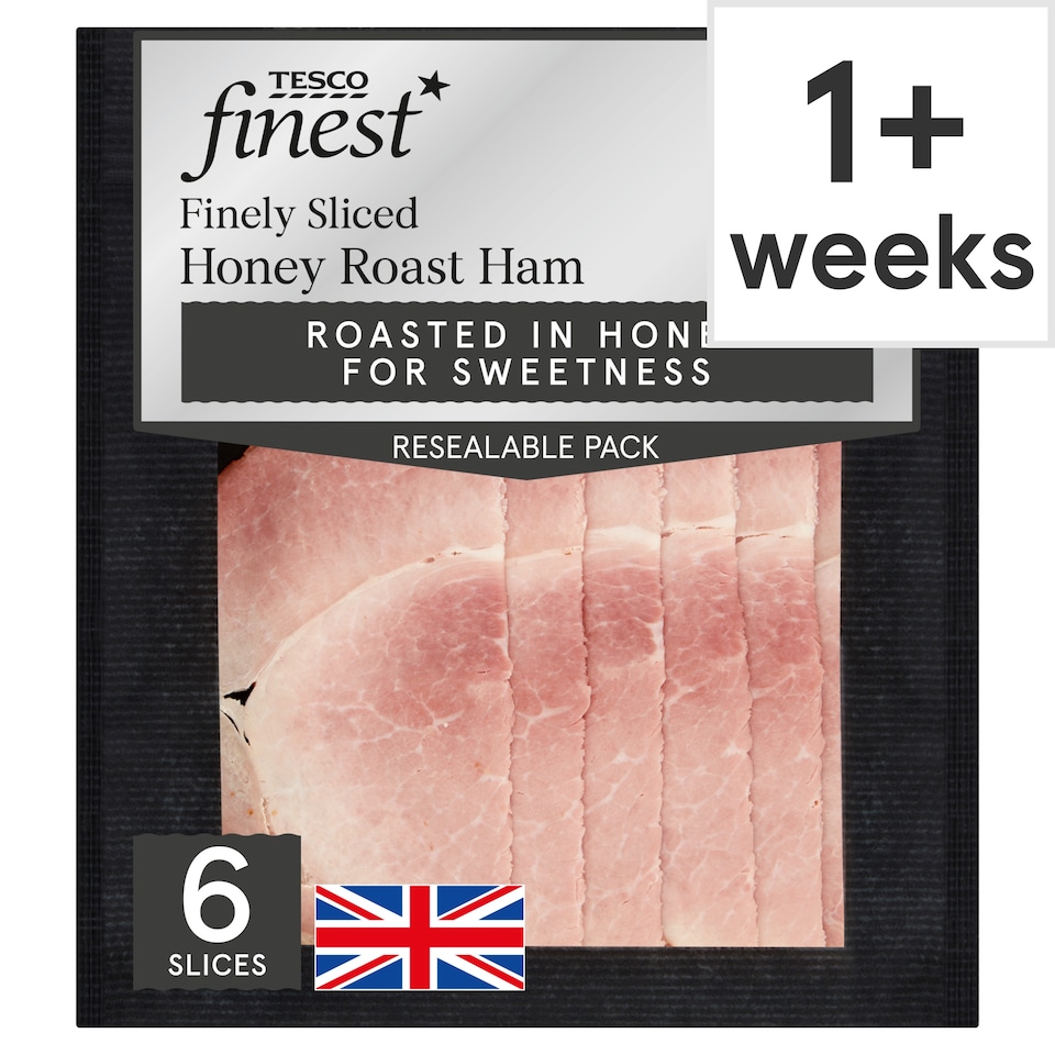 Tesco Finest Finely Sliced Honey Roast Ham 120g