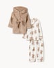 image 1 of F&F Baby 3-Piece Teddy Bear Pyjama Set in Dark Nude