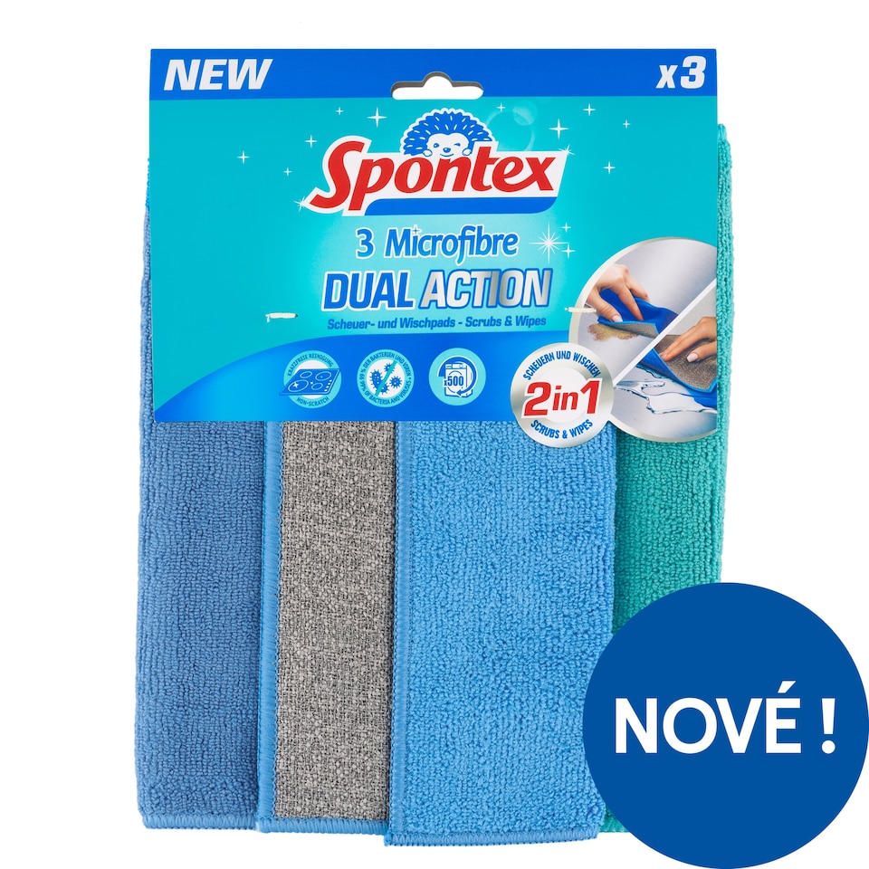 image 1 of Spontex Dual Action Cloth 3 pcs