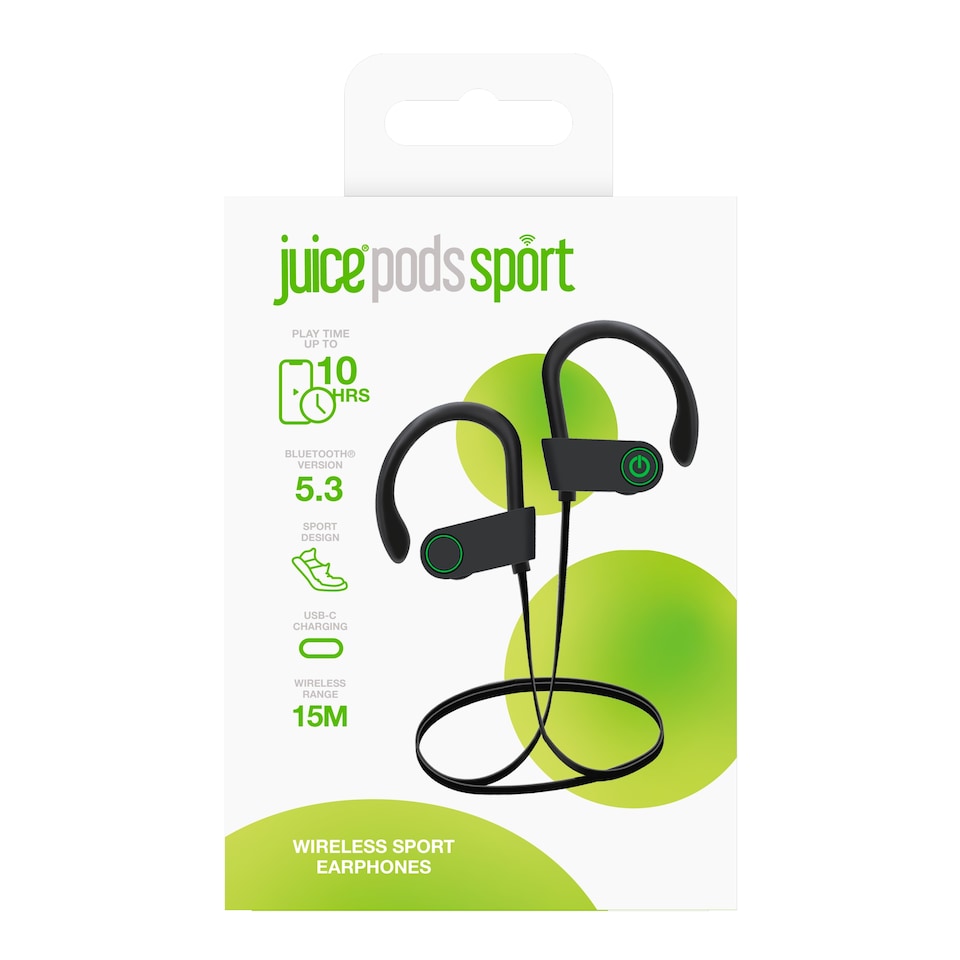 image 1 of Juice Pods Sport Black Wireless Earphones