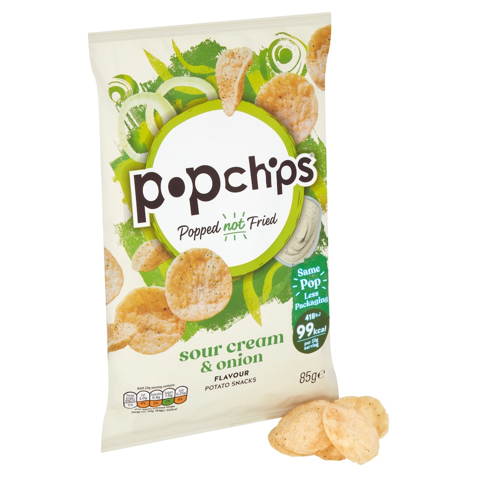 image 1 of Popchips Sour Cream & Onion Sharing Crisps 85g