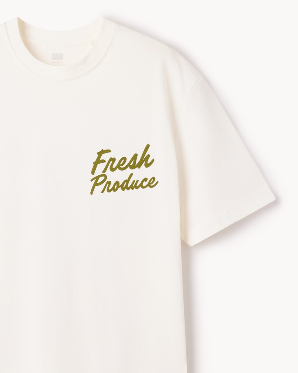 image 1 of F&F Pure Cotton Slogan T-Shirt in Ecru