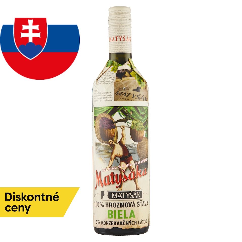 Matyšák 100% hroznová šťava biela 0,75 l