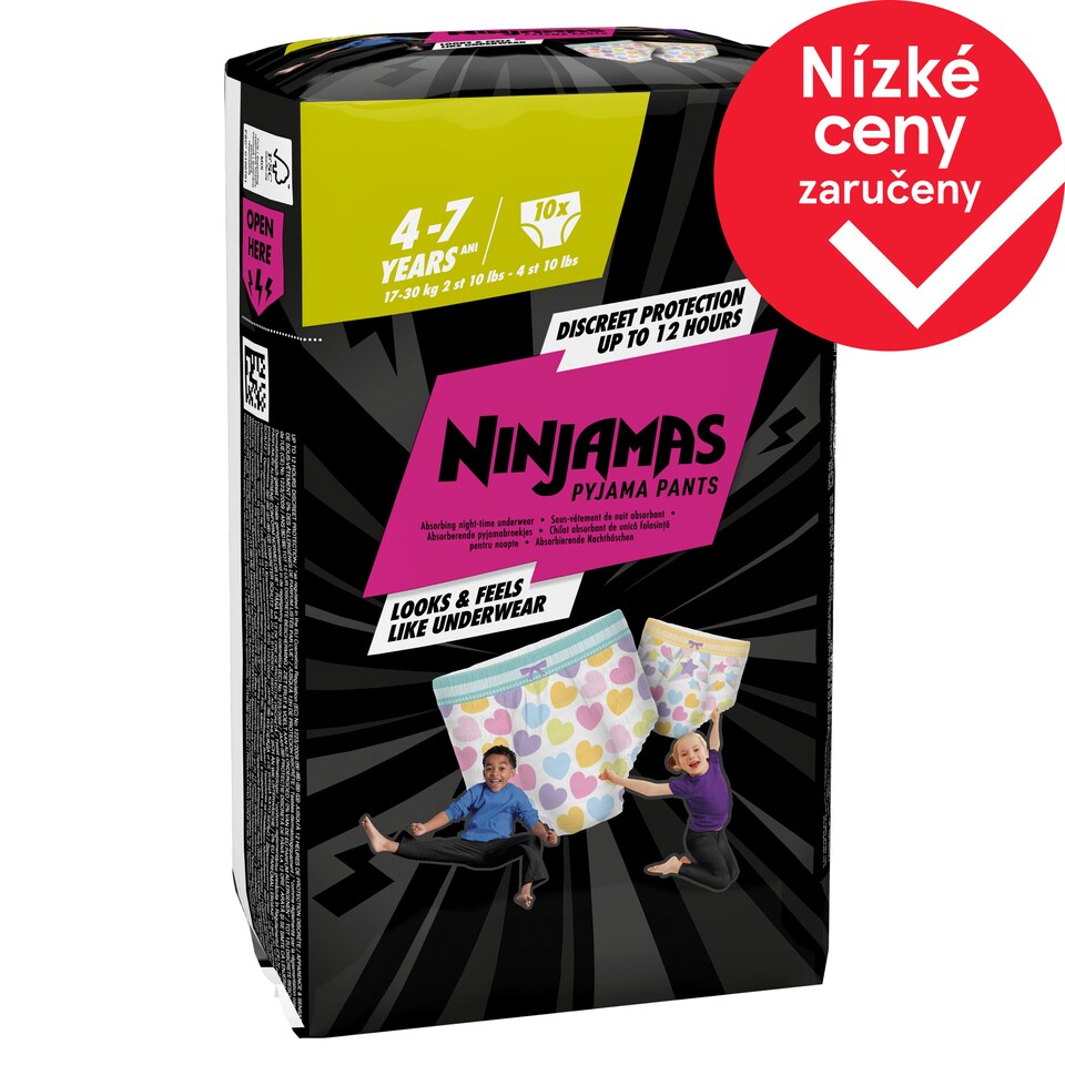 image 1 of Ninjamas Absorpční Spodní Kalhotky na Noc,10 Absorpční Spodní Kalhotky na Noc, 7 Let