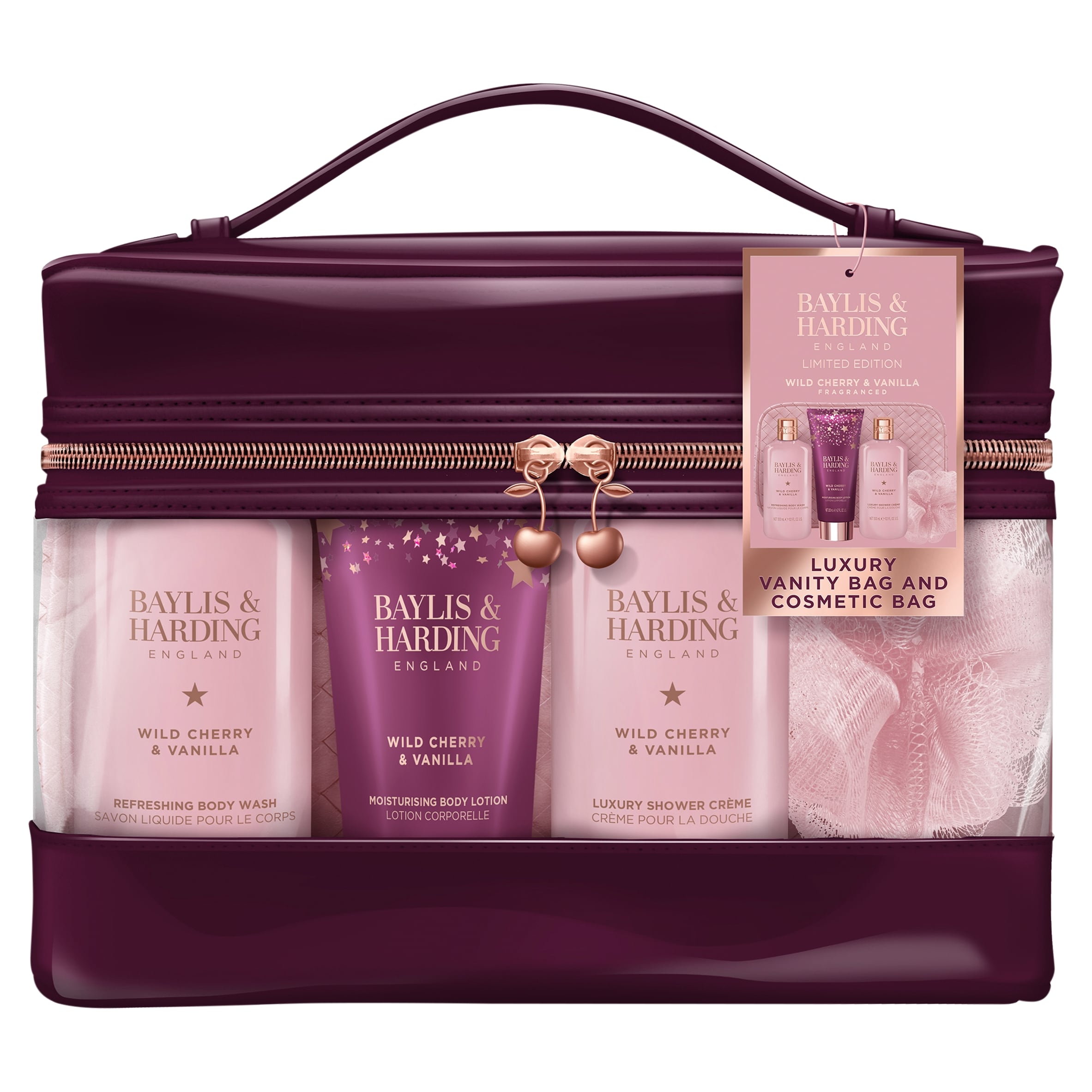 Baylis & Harding Wild Cherry & Vanilla Luxury Bag & Cosmetic Gift Set