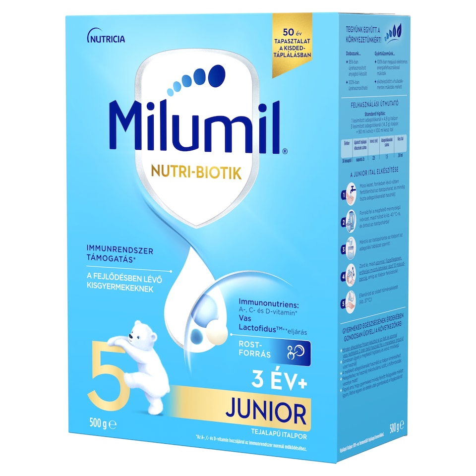 Milumil Nutri-Biotik 5 Junior tejalapú italpor 3 év+ 500 g