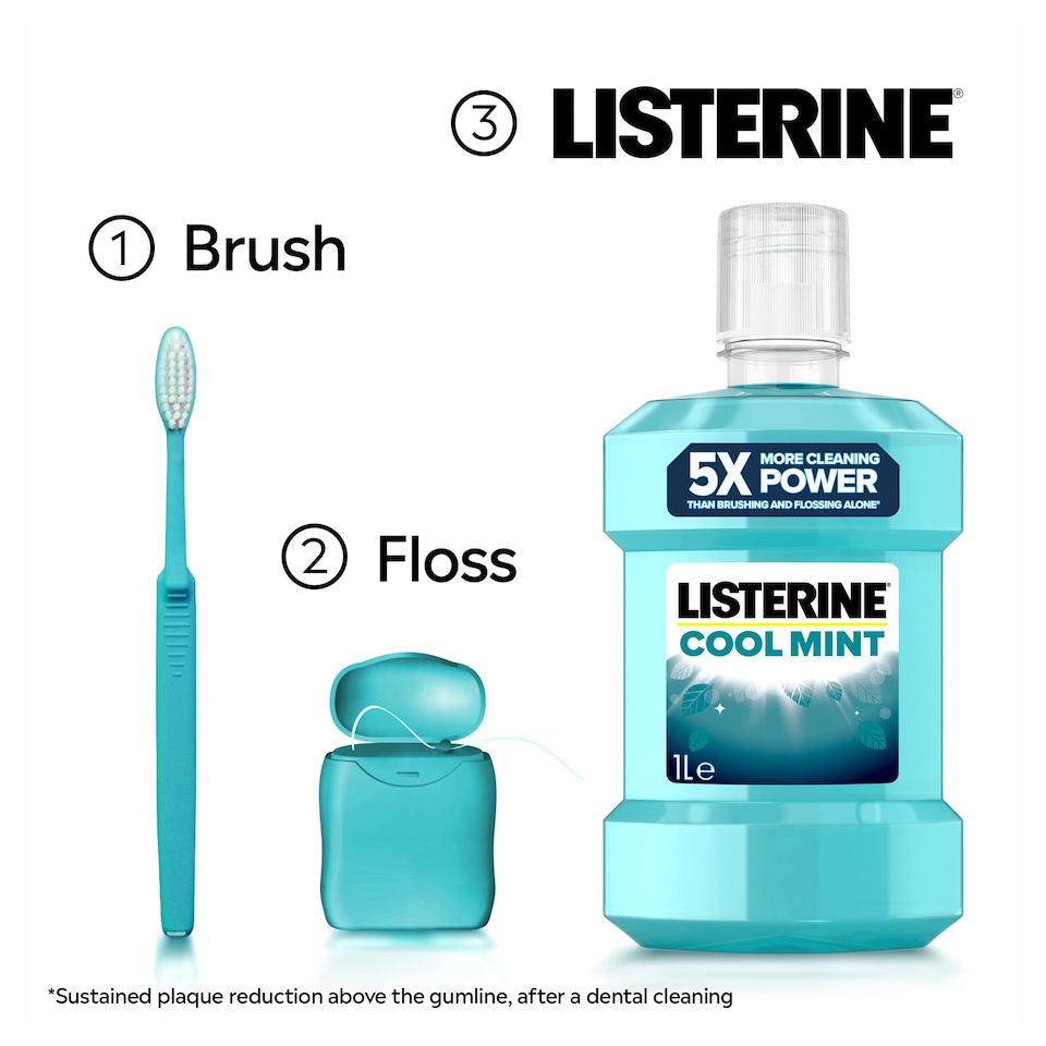 image 1 of Listerine Essentials Cool Mint Mouthwash 1L