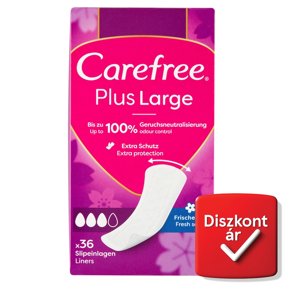 Carefree Plus Large tisztasági betét friss illattal 36 db
