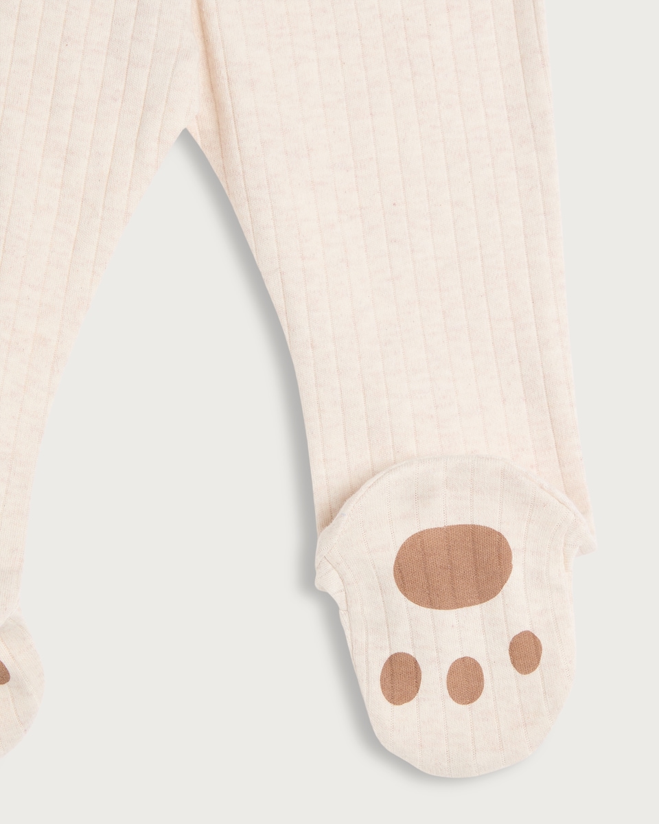 image 1 of F&F Baby 2-Pack Cotton Rich Footed Leggings in White