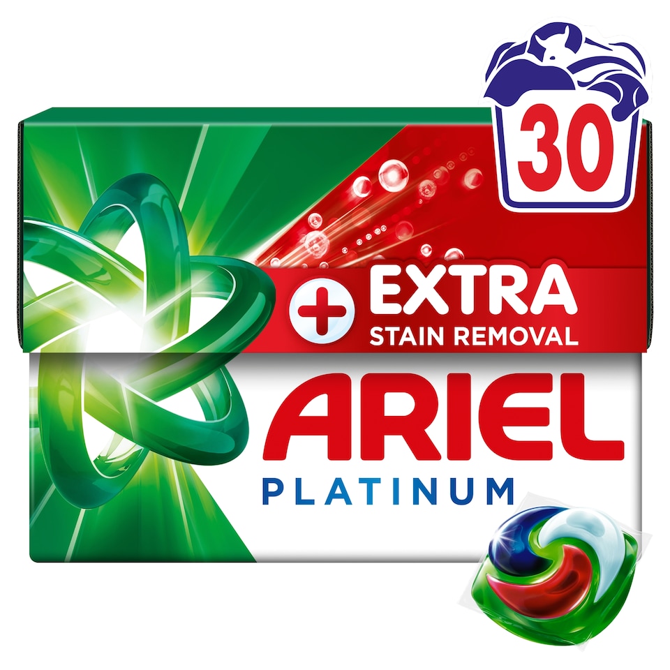 image 1 of Ariel Platinum Washing Pods Extra Stain Removal 30 Washes 684g