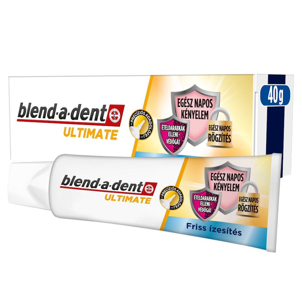 Blend-a-dent Ultimate Fresh Műfogsorrögzítő Krém Teljes és Részleges Műfogsorokhoz, 40 ml  1. kép