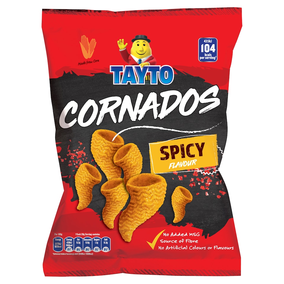 Tayto Cornados Spicy Flavour Corn Snacks 110g