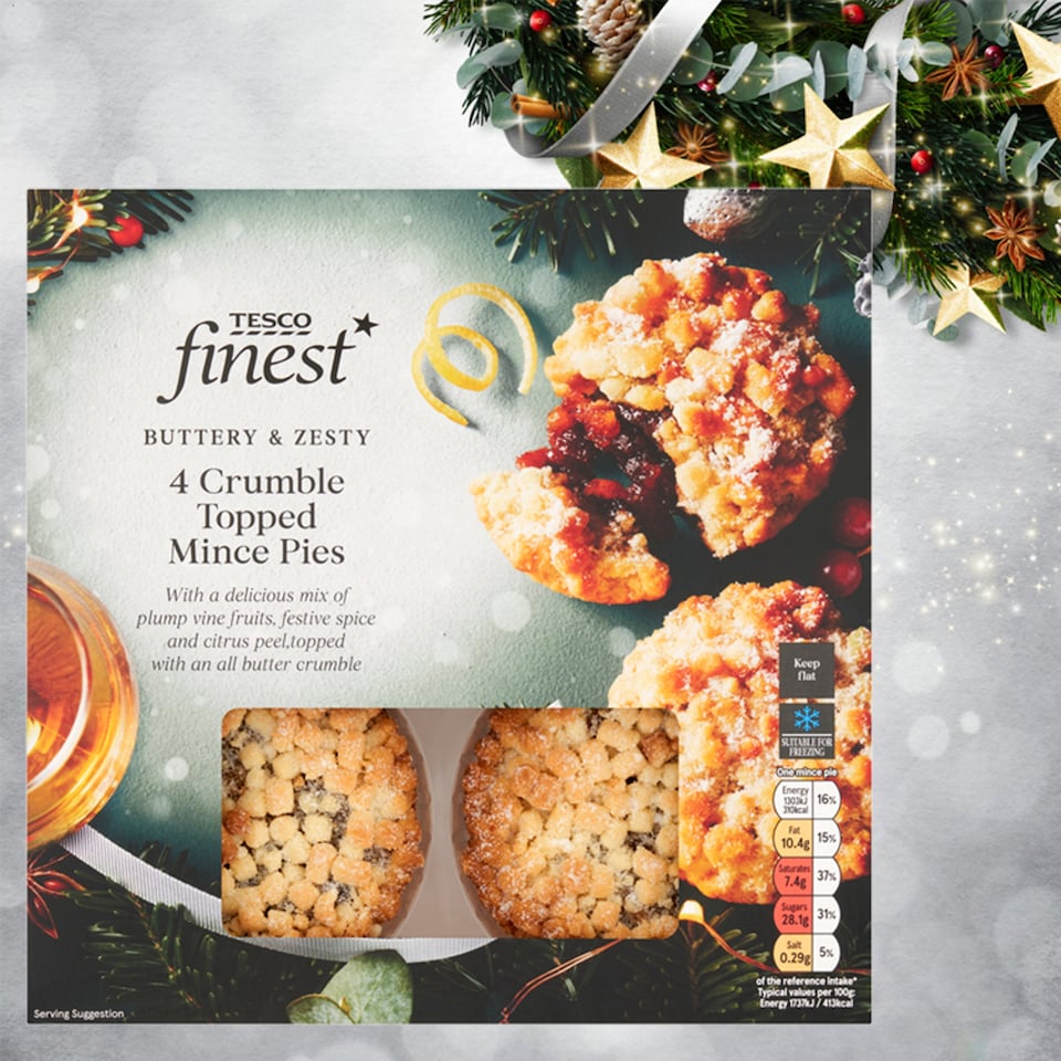 Tesco Finest vajas sütemény gyümölcsös töltelékkel és vajas morzsával megszórva 4 db  1. kép