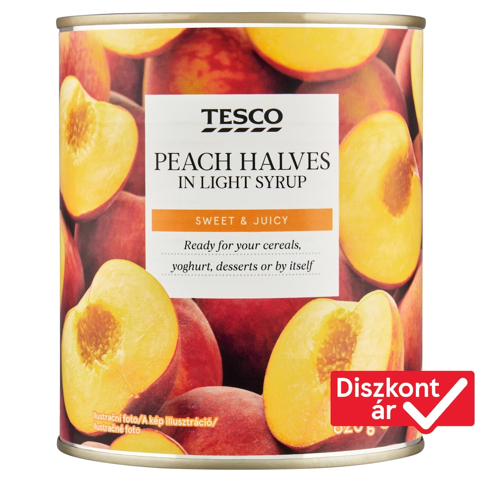 Tesco Peach Halves in Light Syrup 820 g 