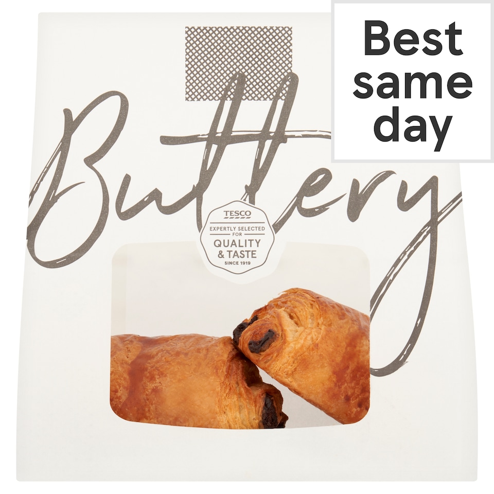 image 1 of Tesco All Butter Dark Chocolate Pain Au Chocolat 2 Pack