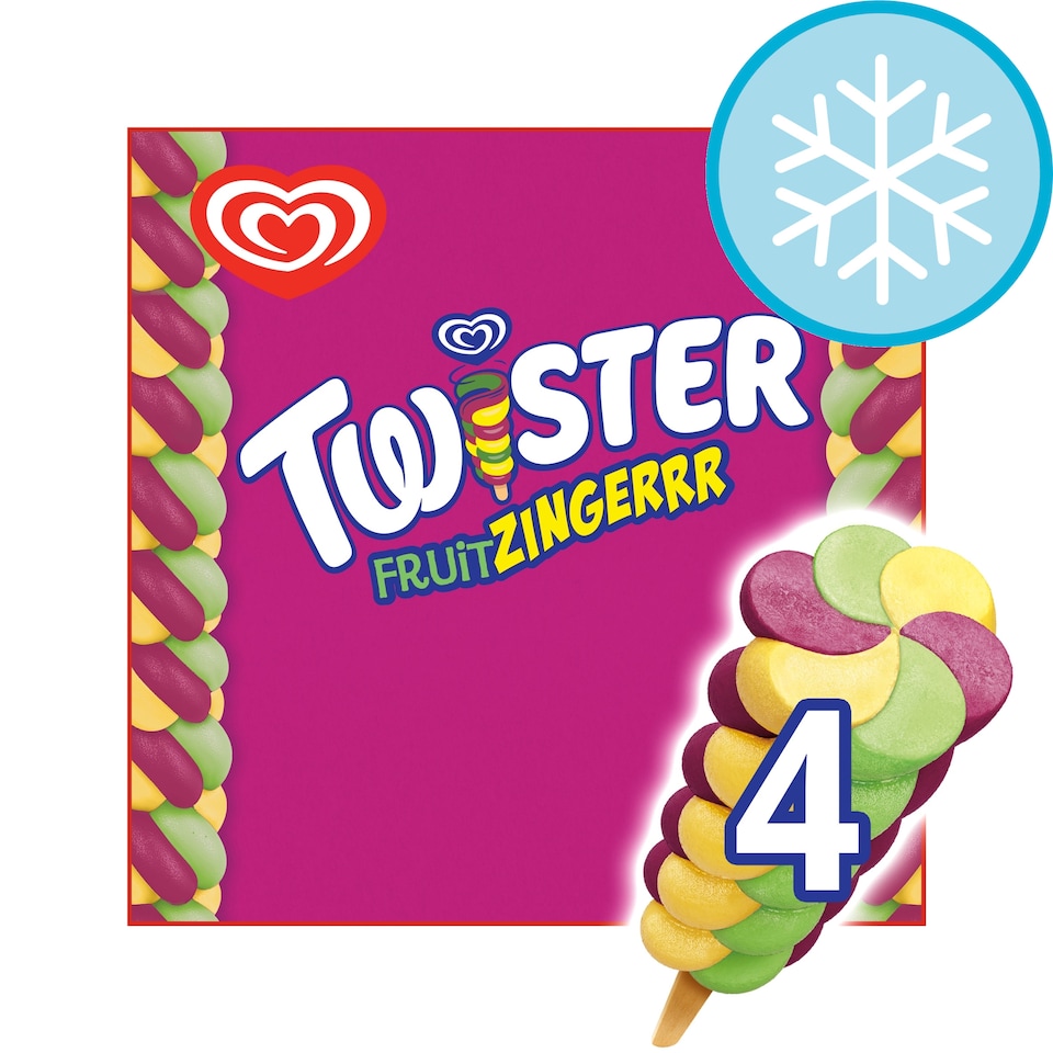 image 1 of Wall's Twister Fruit Zingerrr Ice Lollies 4x70ml
