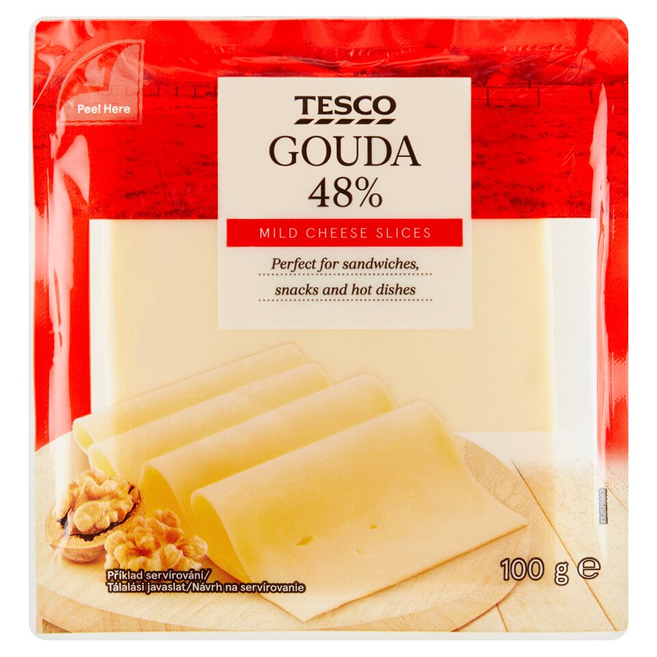 Tesco Gouda 48% Mild Cheese Slices 100g