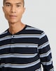 image 2 of F&F Pure Cotton Stripe Print Henley Top and Joggers Pyjamas in Navy