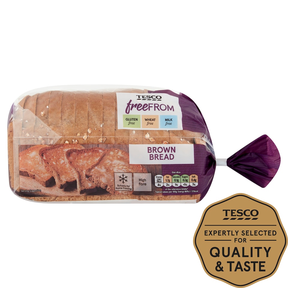 Tesco Free From Brown Sliced Bread 550g