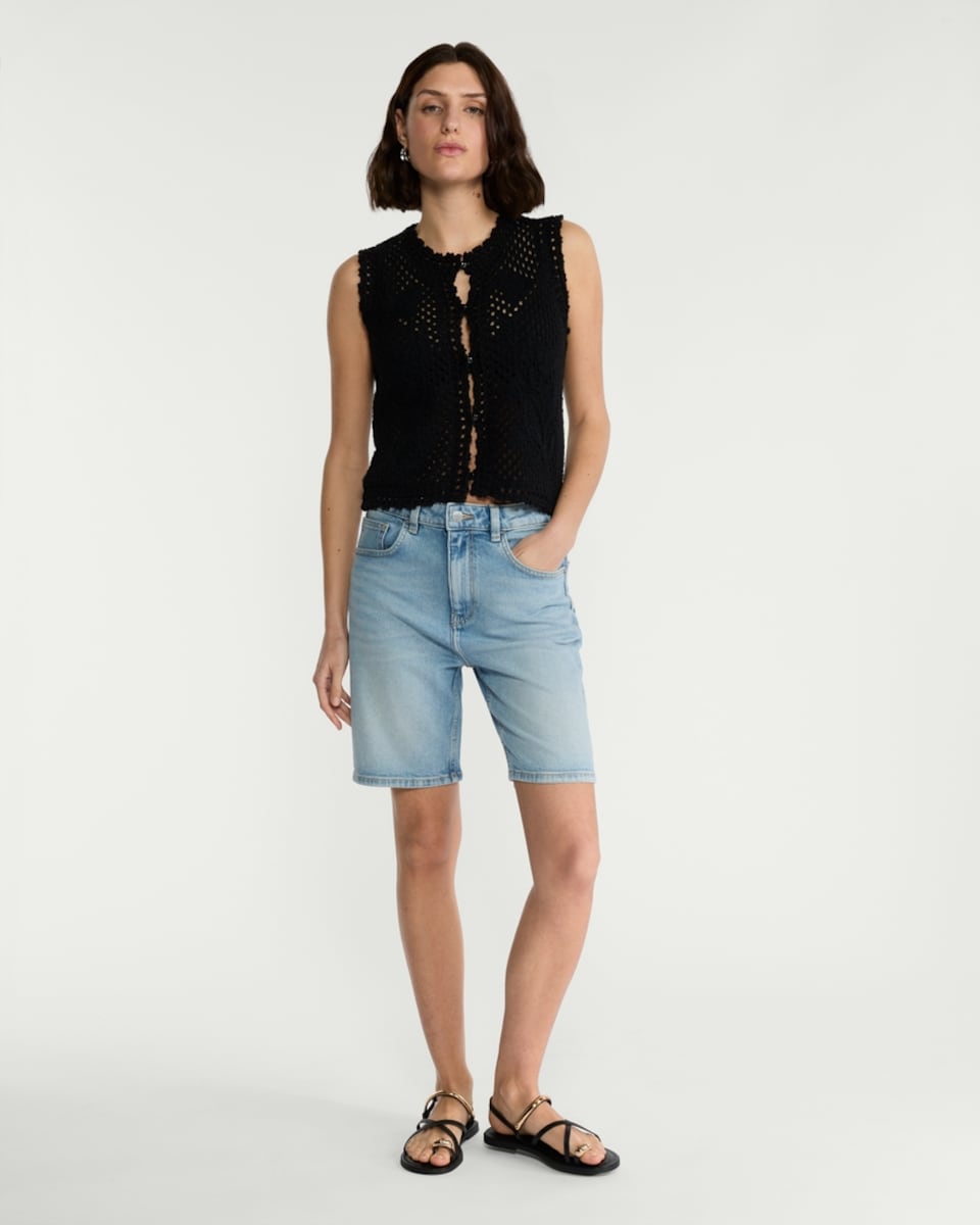 image 1 of F&F Slim Fit Denim Shorts in Blue