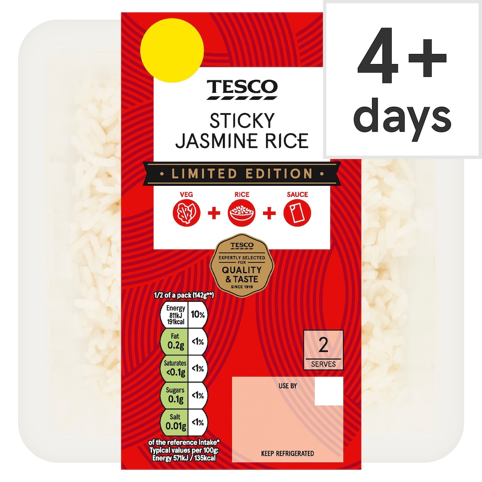 Tesco Sticky Jasmine Rice 300g 
