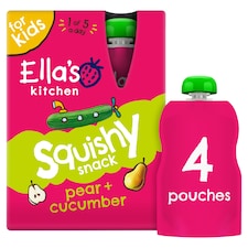 Ella's Kitchen Squishy Snack Pear + Cucumber 3+ Years 4 x 100g