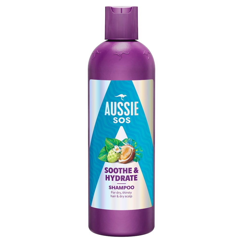 image 1 of Aussie SOS Soothe & Hydrate Shampoo 300ml for Dry, Thirsty Hair and Dry Scalp