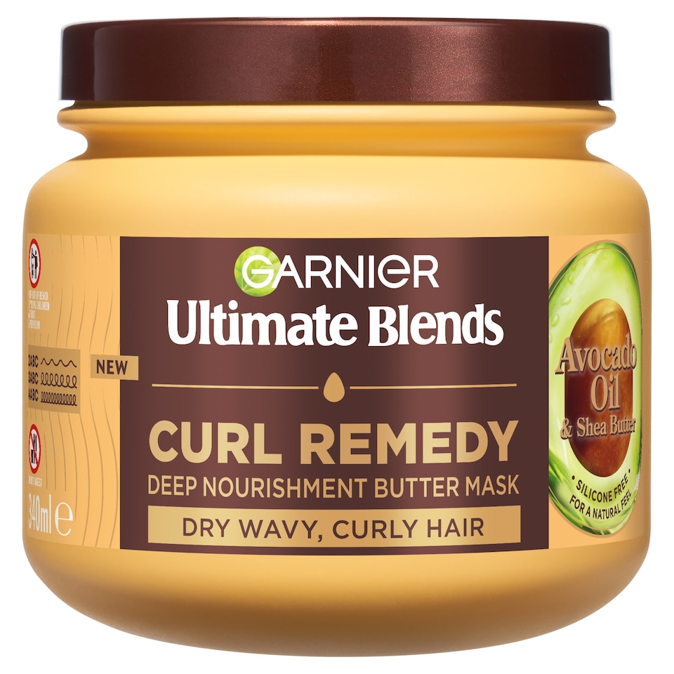 image 1 of Garnier Ultimate Blends Curl Remedy Avocado Oil Hair Mask 340ml