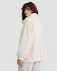 image 3 of F&F Fleece Cable Knit Zip Up Pyjama Jacket in Cream