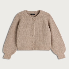 F&F Ribbed Button Up Cardigan in Neutral