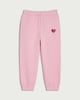 image 4 of F&F Girls Cotton Rich Heart Print Joggers in Pink