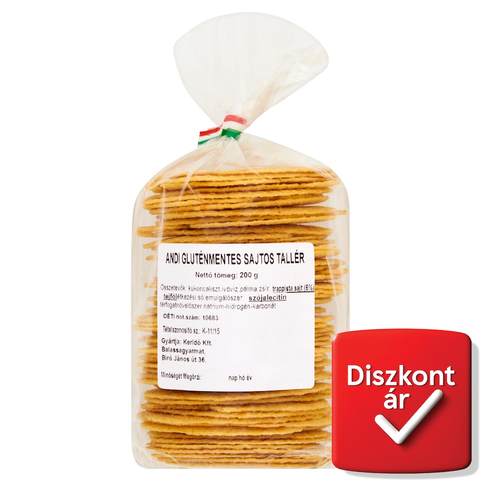 Andi gluténmentes sajtos tallér 200 g