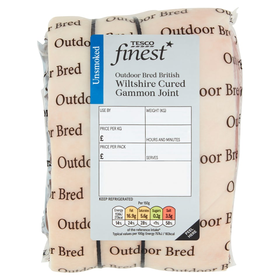 Tesco Finest Unsmoked Wiltshire Cured Crackling Gammon Joint