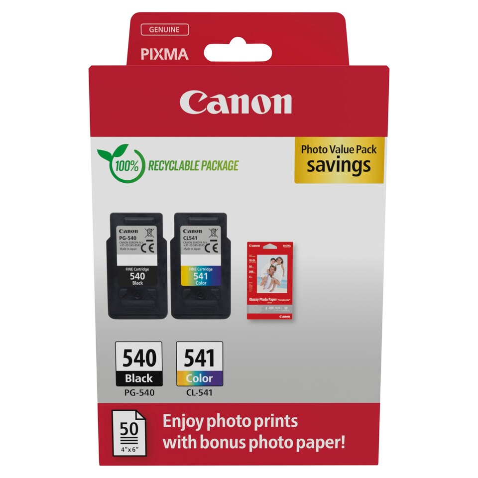 Canon Pixma PG540/ CL541 Ink Cartridges & Photo paper
