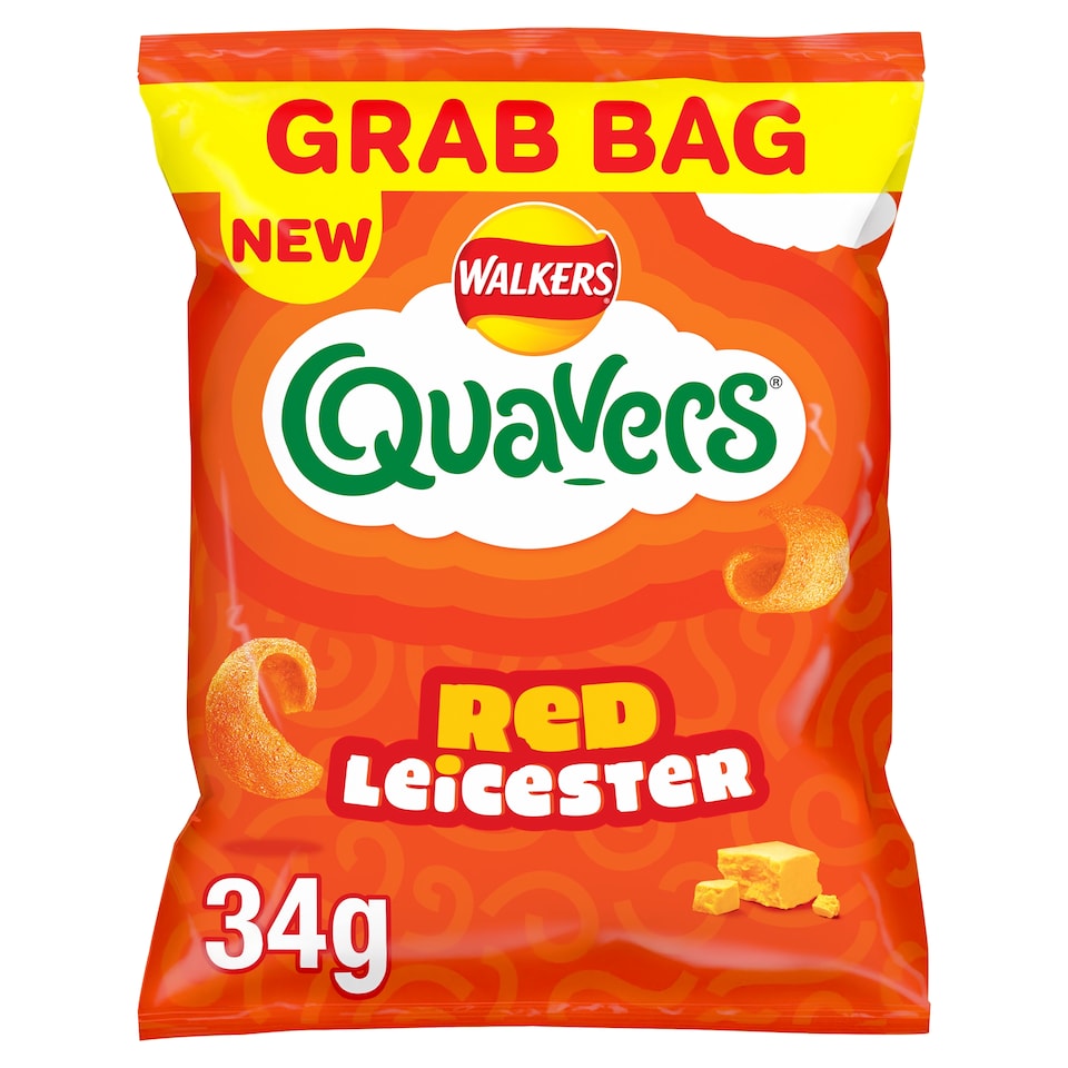 image 1 of Quavers Red Leicester Grab Bag Crisps 34g