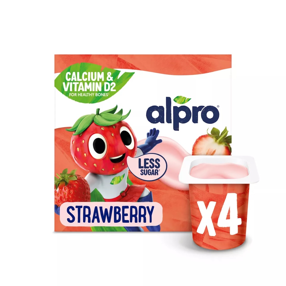 image 1 of Alpro Kids Strawberry Soya Dairy Free Yoghurt Alternative 4 x 115g