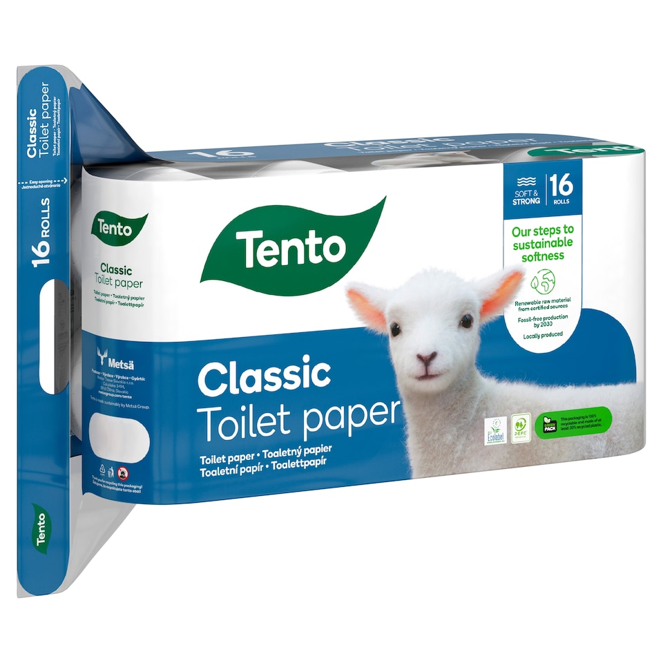 image 1 of Tento Classic Toilet Paper 3 Ply 16 Rolls