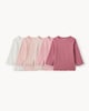 image 1 of F&F Baby 5-Pack Cotton Rich Ribbed Tops in Pink