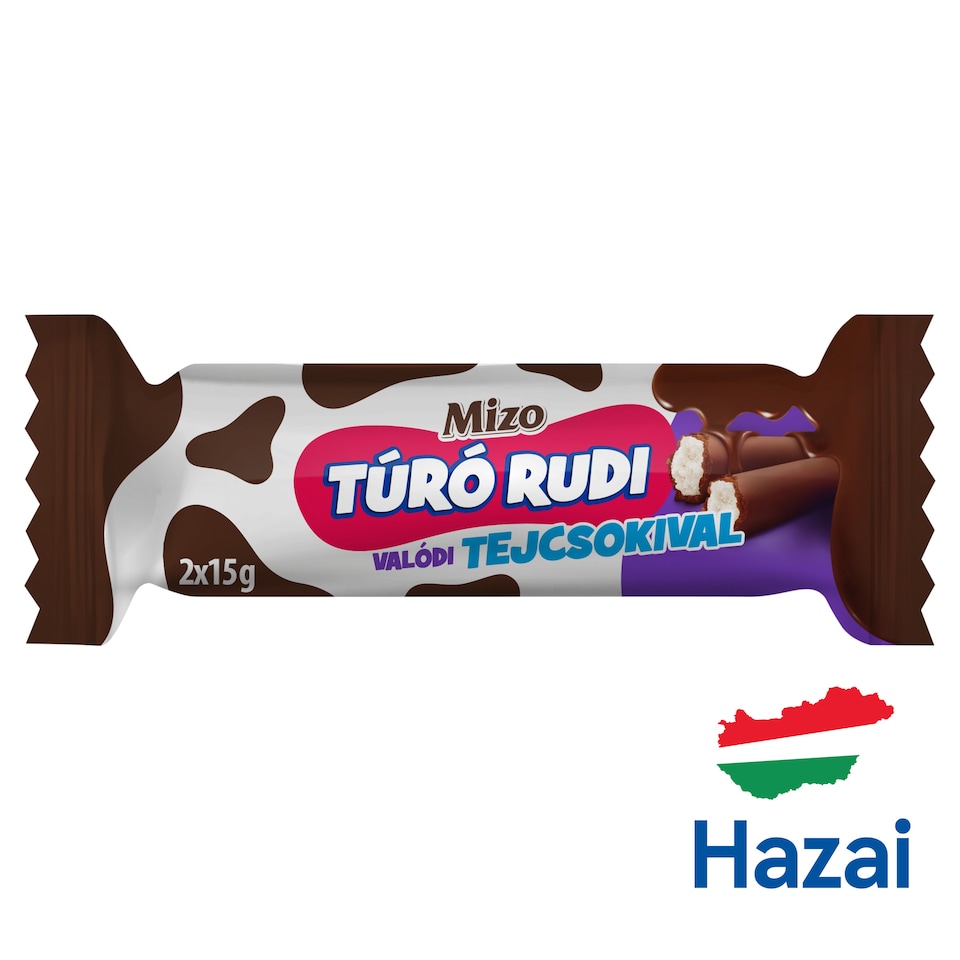 Mizo Túró Rudi natúr túródesszert tejcsokoládé bevonattal 2 x 15 g (30 g)