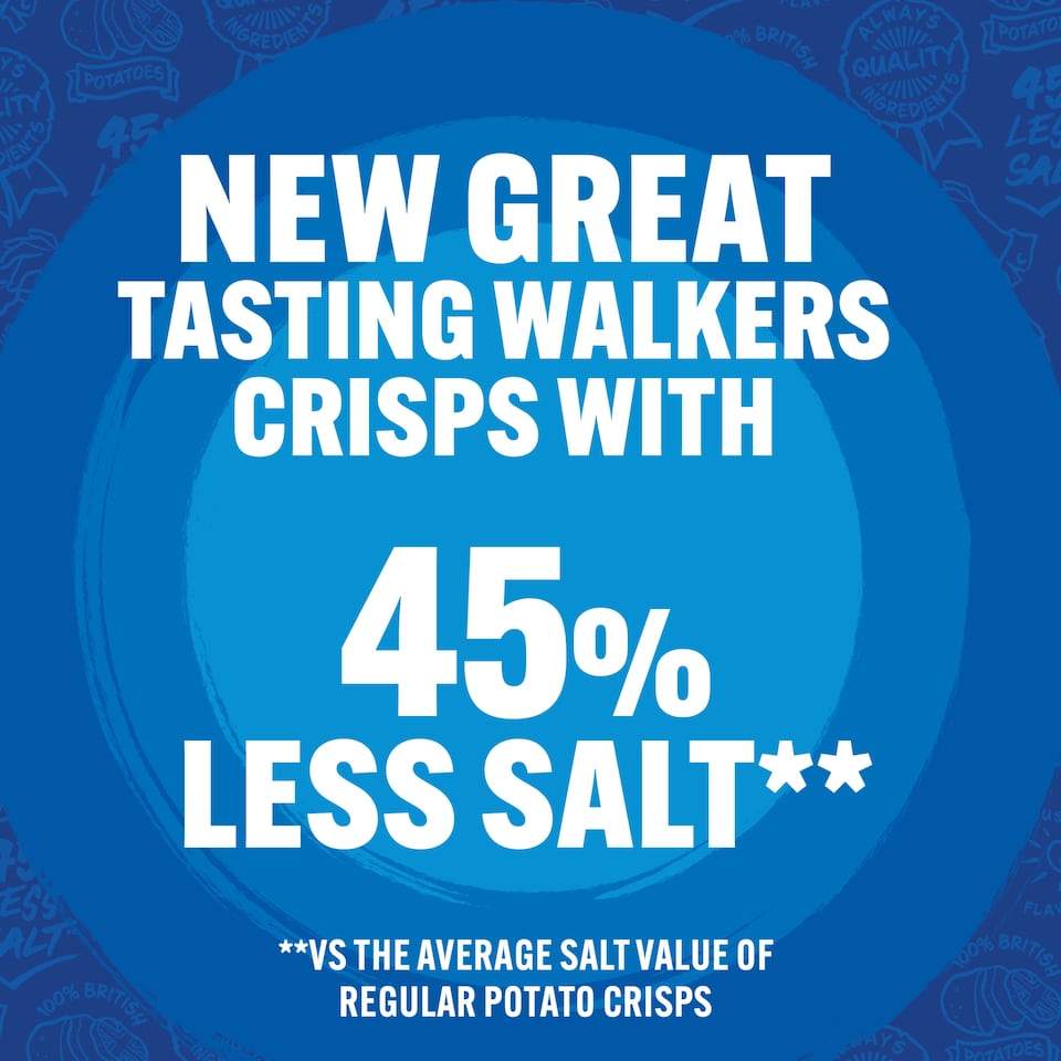 image 1 of Walkers Lightly Salted Less Salt Grab Bag Crisps 45g